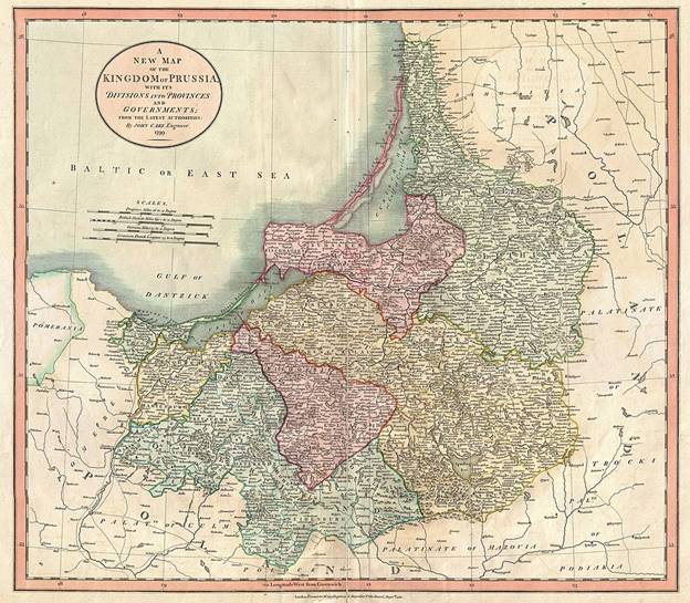 Map of East Prussia in 1799